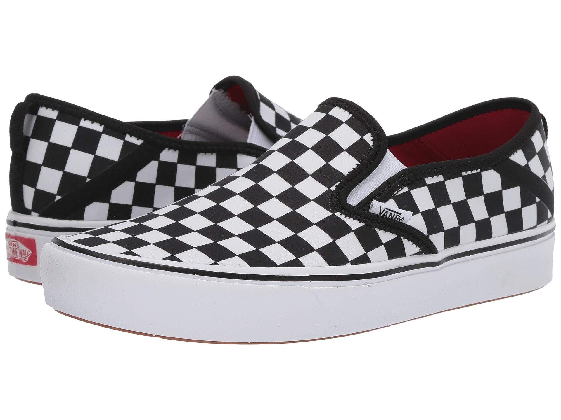 Lyst - Vans Comfycush Slip-on Sf ((checkerboard) Black/true White) Skate Shoes in Black