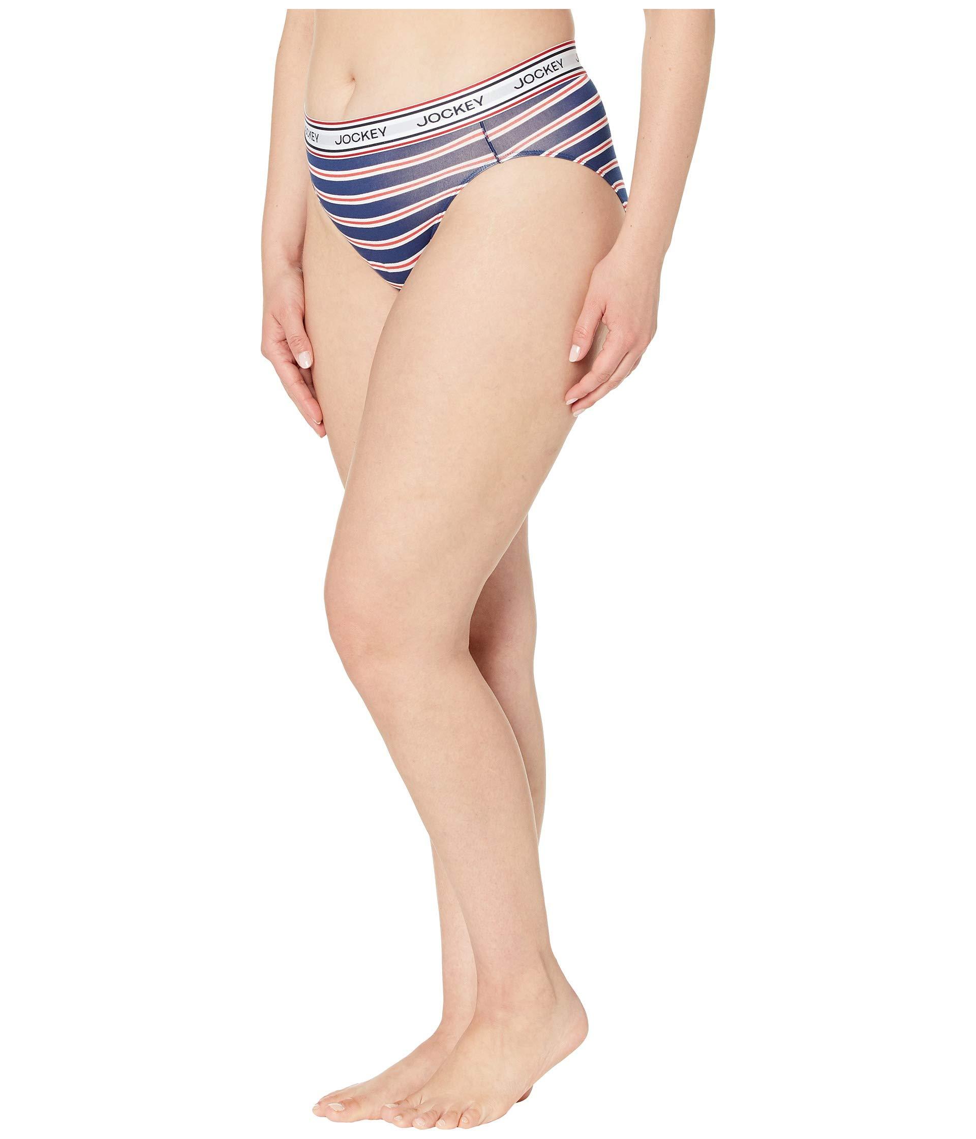Jockey Retro Stripe Hi Cut (grey Heather) Women's Underwear Lyst
