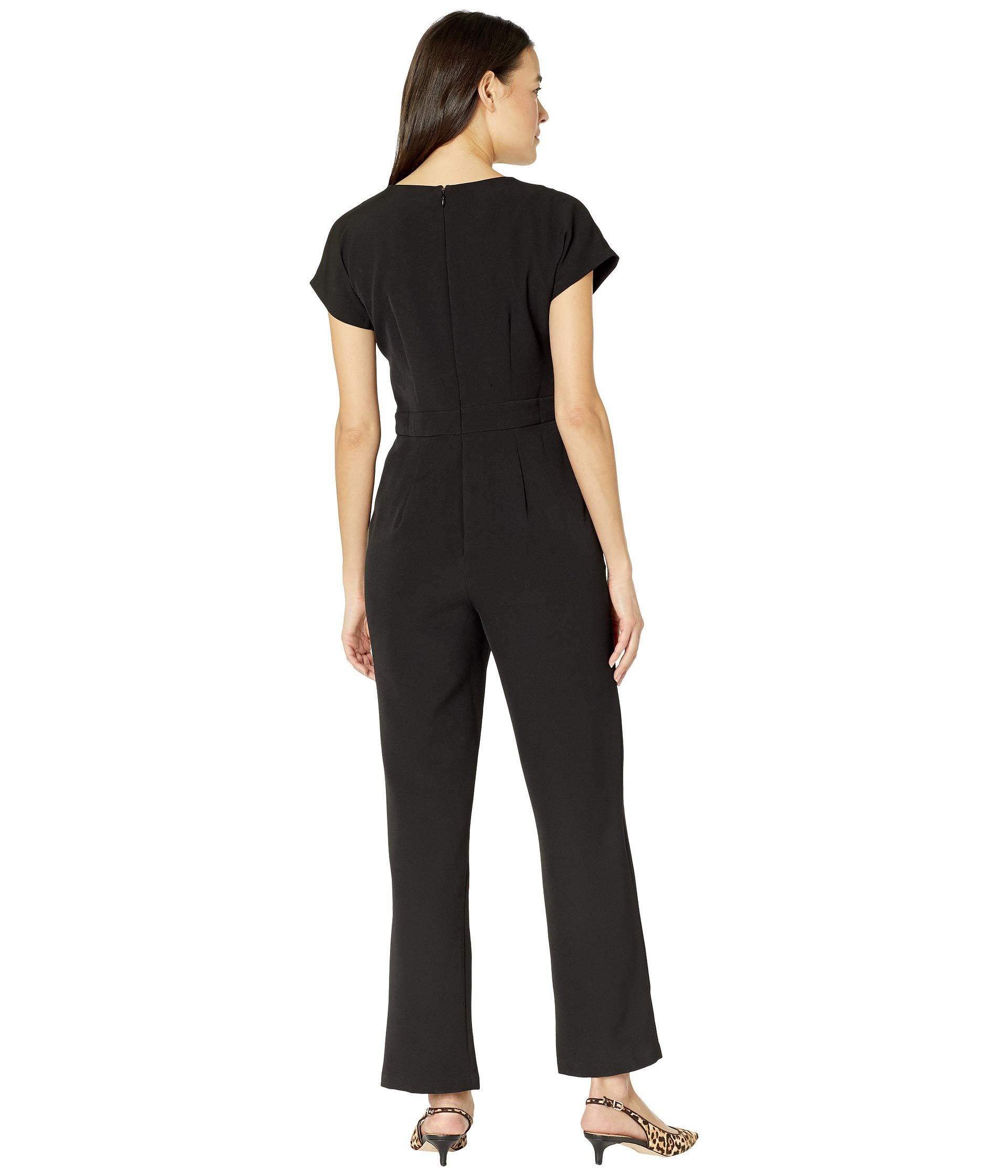 Maggy London Dream Crepe Scalloped Neck Jumpsuit in Black - Lyst