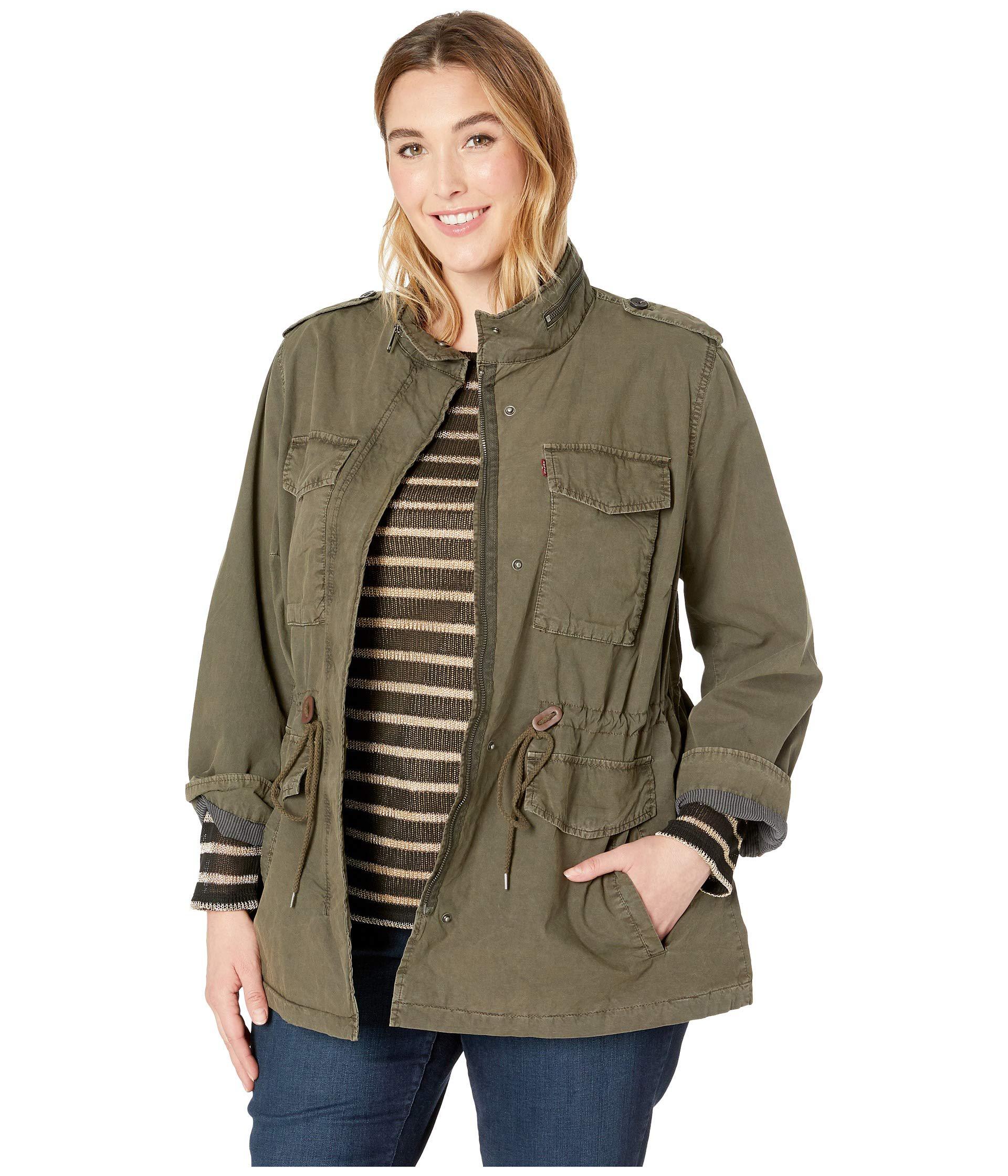 Plus Size Army Green Jacket - Army Military