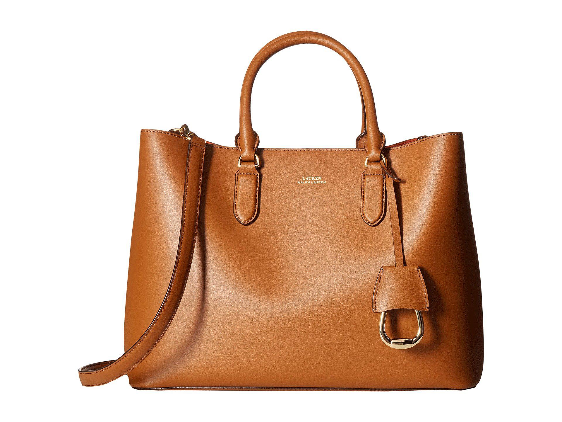 Lauren by Ralph Lauren Dryden Marcy Satchel Large (field Brown/orange