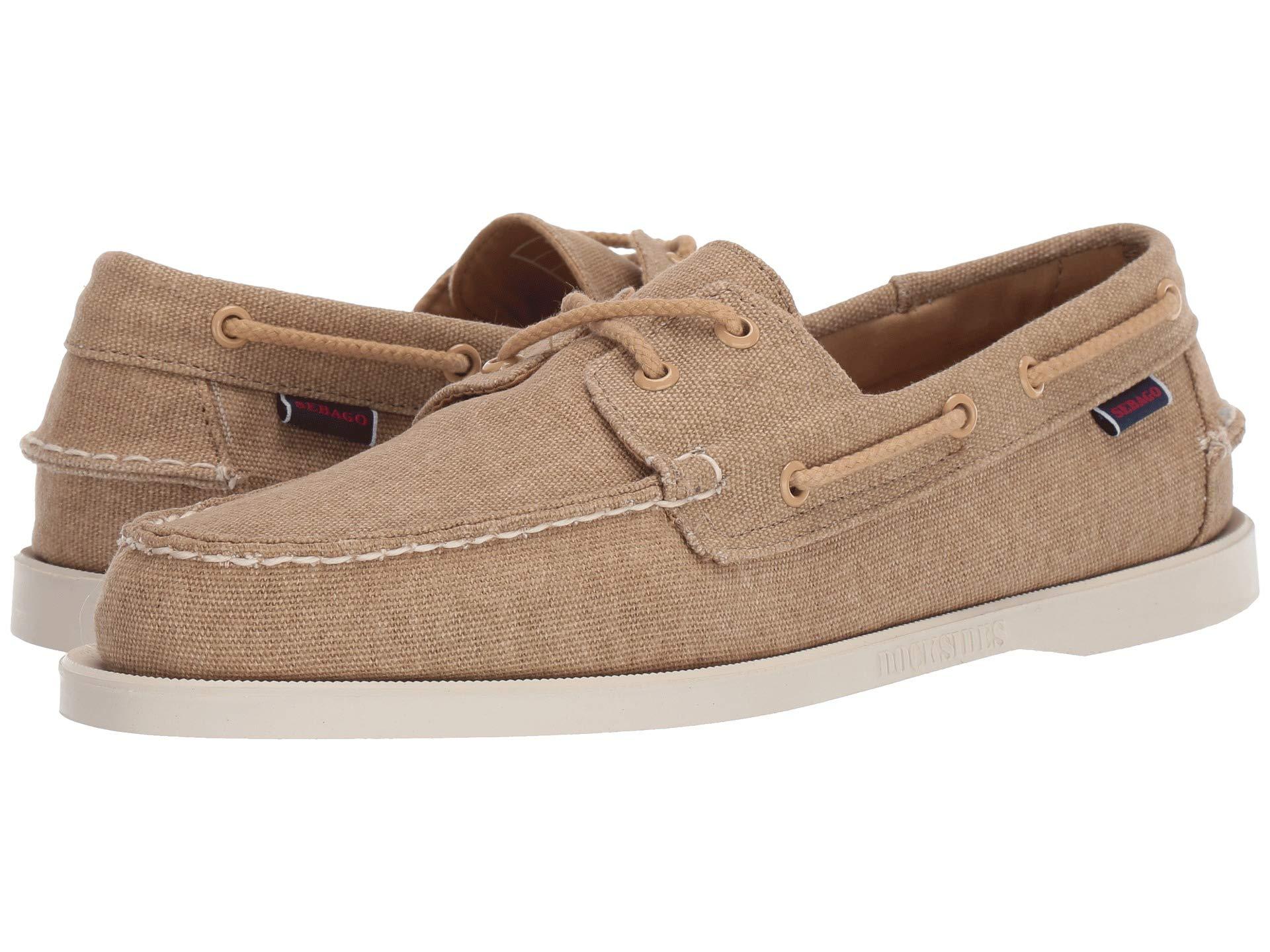 Sebago Dockside Portland Canvas in Khaki (Natural) for Men - Lyst