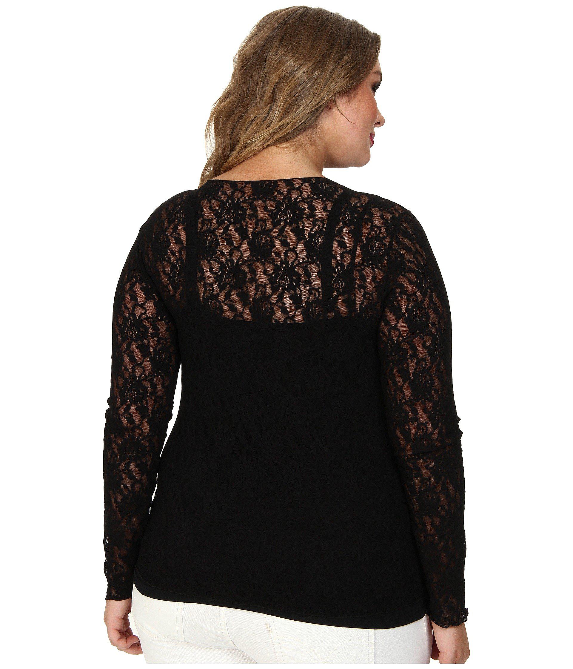 black lace top size 18