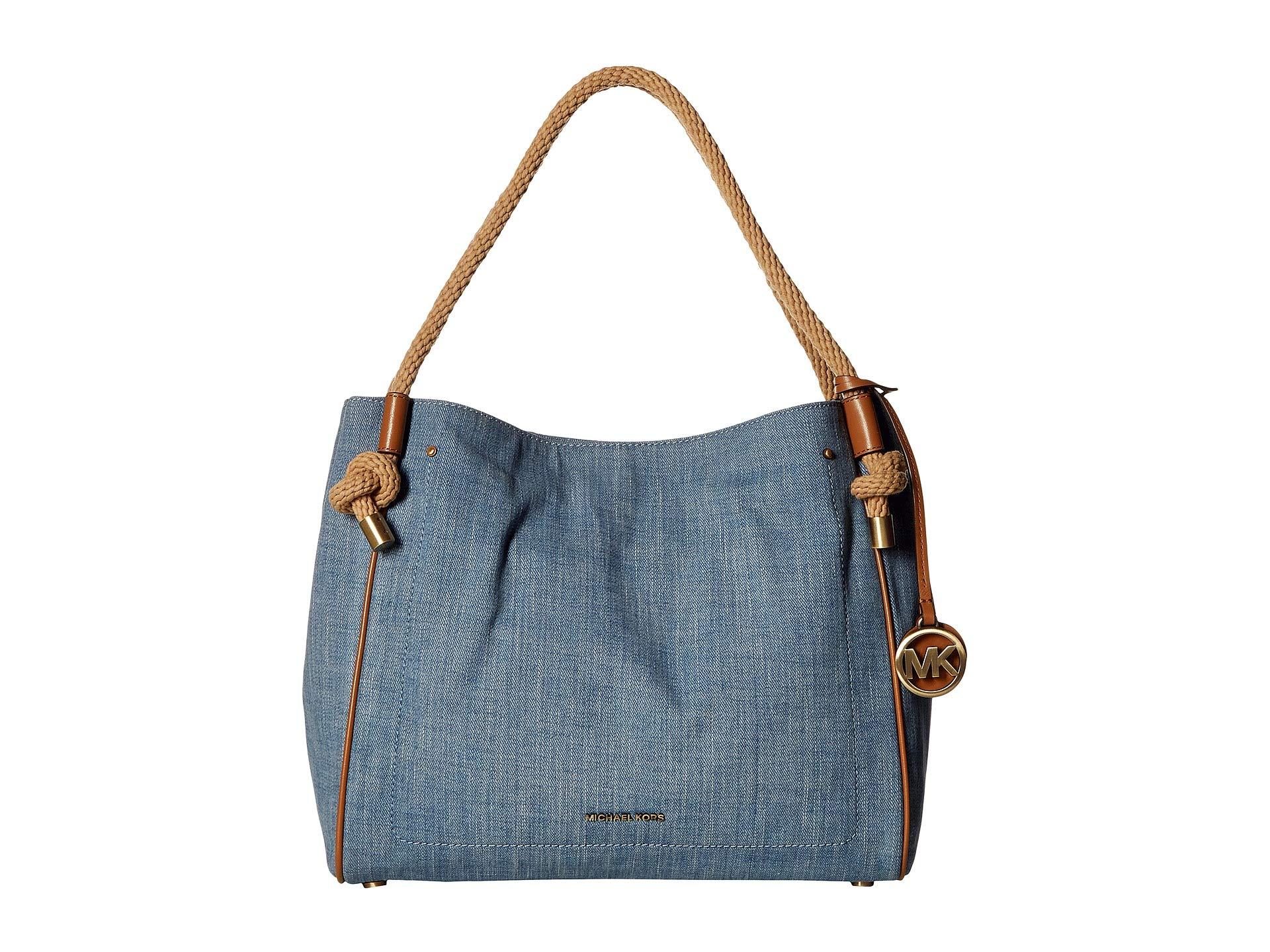 MICHAEL Michael Kors Canvas Isla Large Grab Bag (washed Denim) Tote Handbags in Blue - Lyst