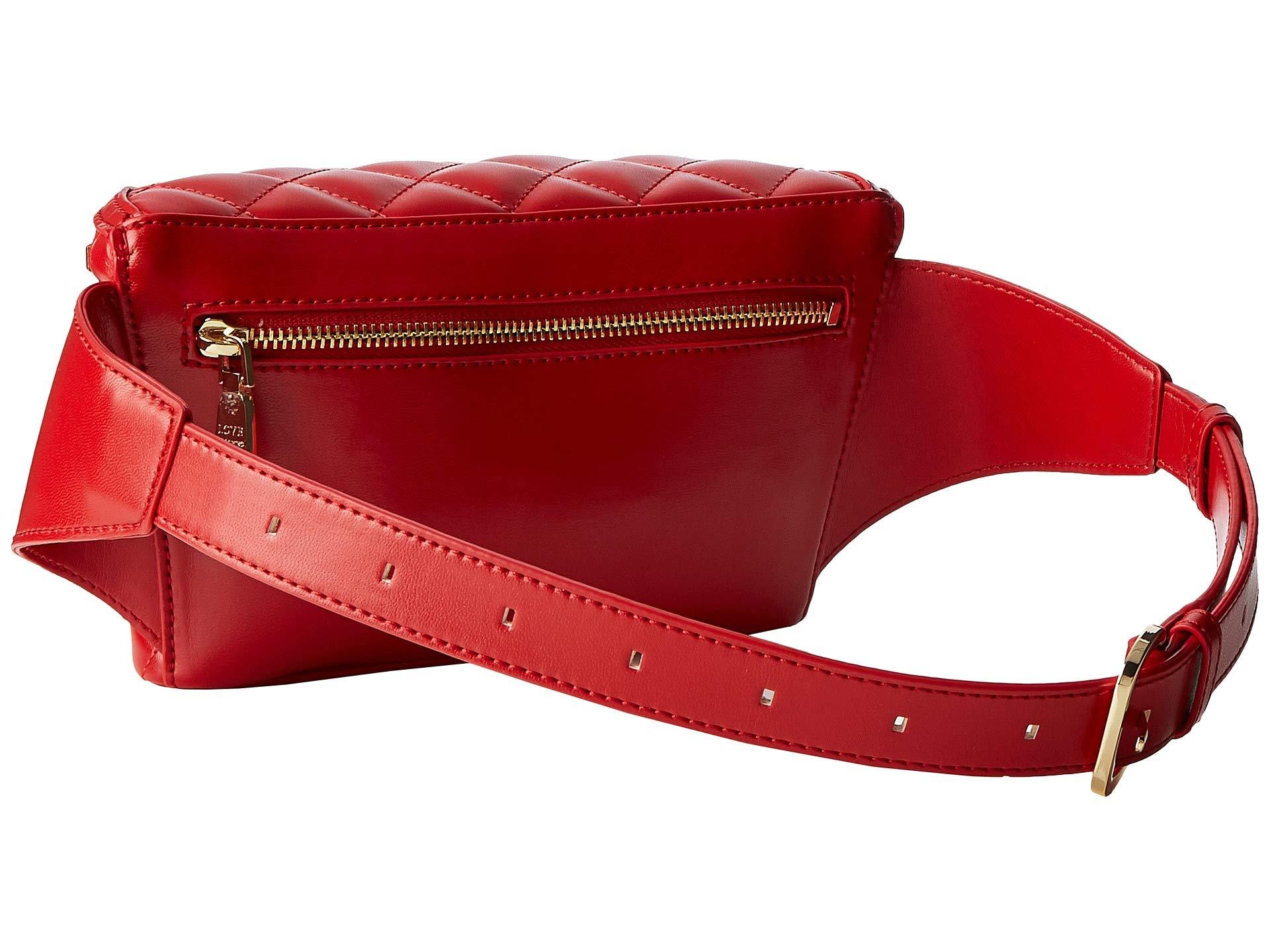 Love Moschino Shiny Quilted Belt Bag (red) Handbags in Red - Lyst