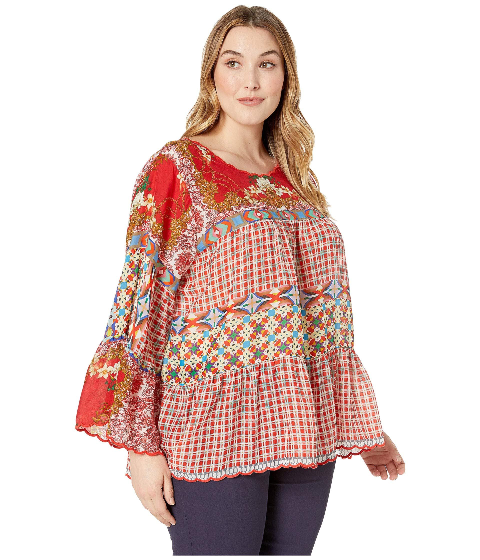 Johnny Was Plus Size Fyson Blouse (multi) Women's Clothing in Red - Lyst
