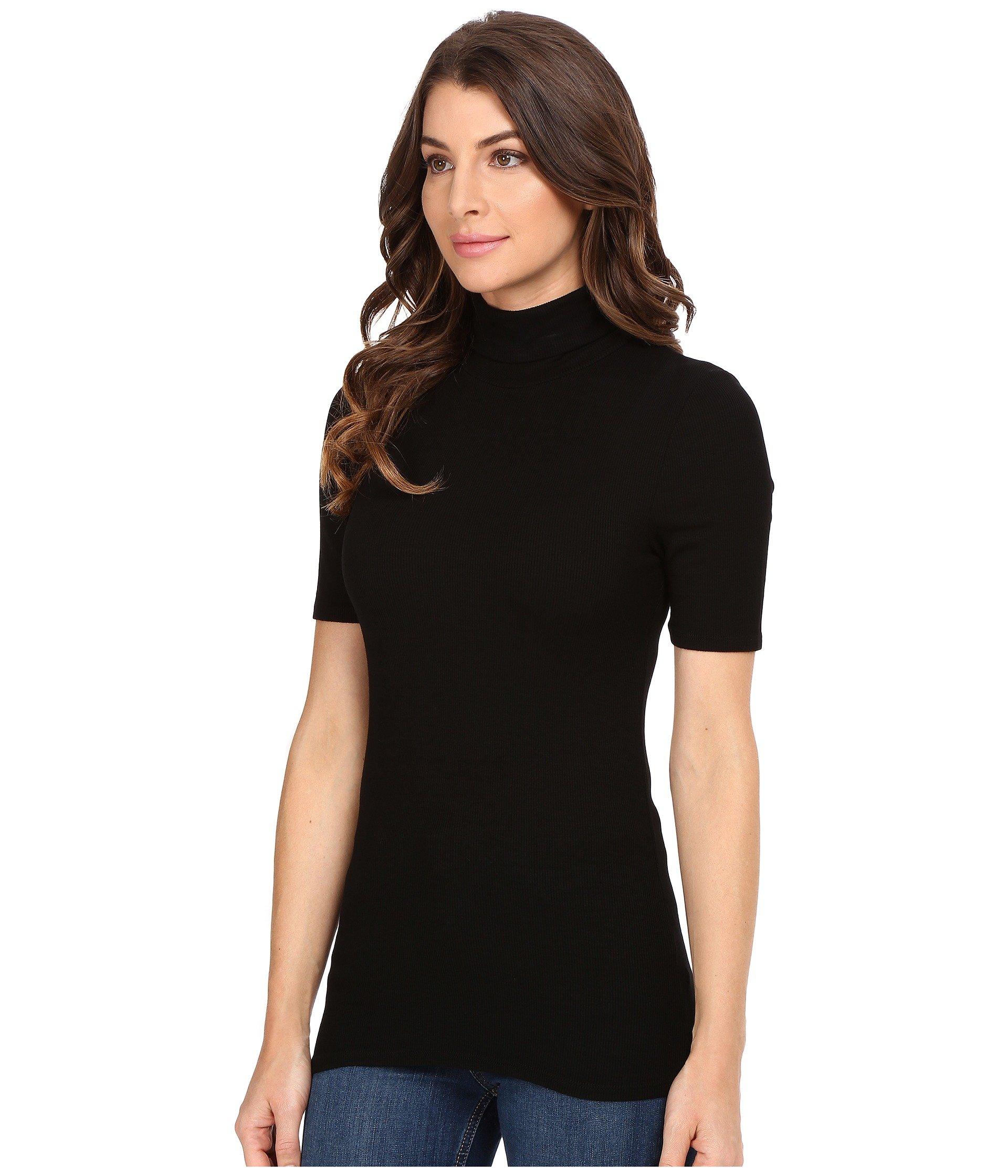 black short sleeve turtle neck