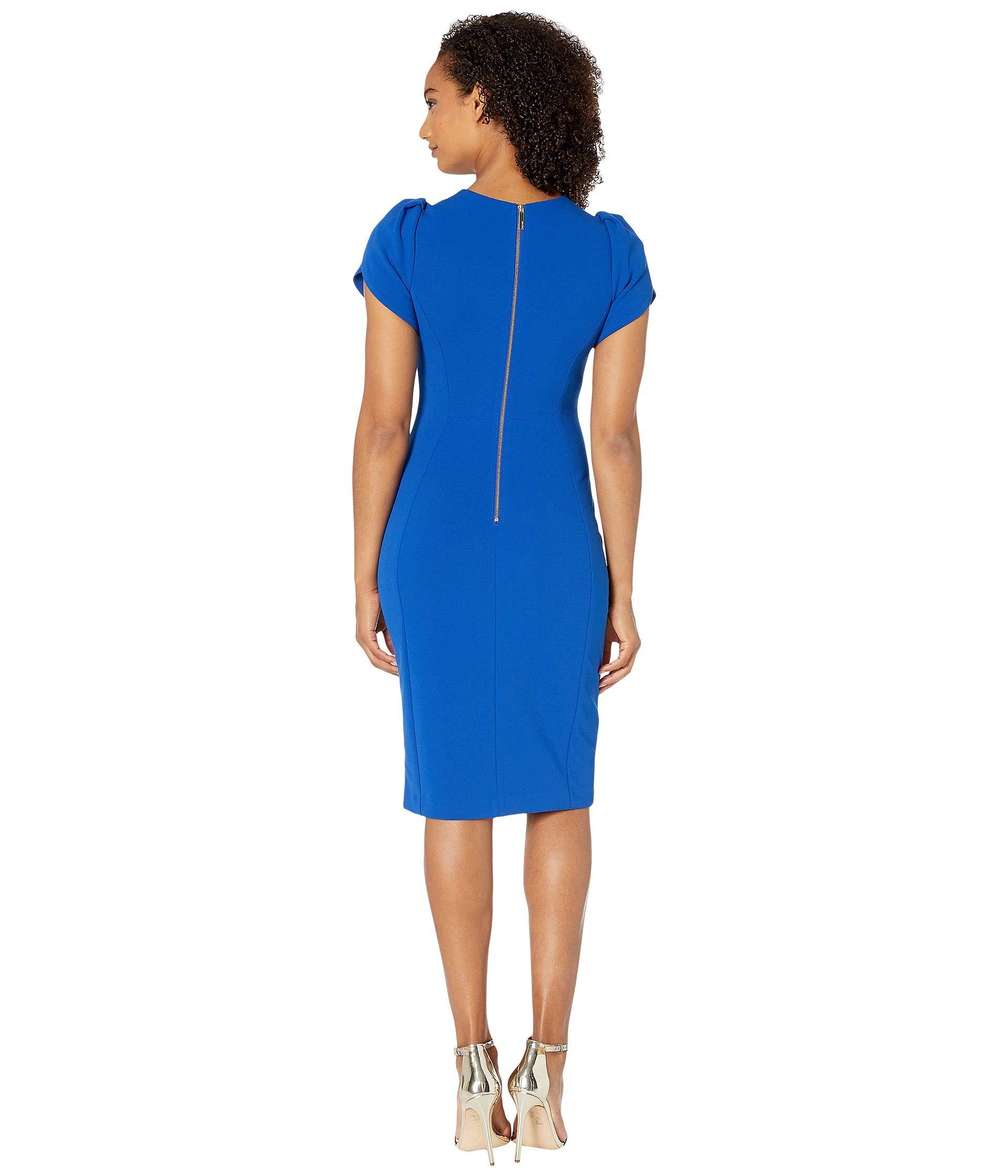 Calvin Klein Tulip Sleeve Sheath Dress (regatta) Women's Dress in Blue