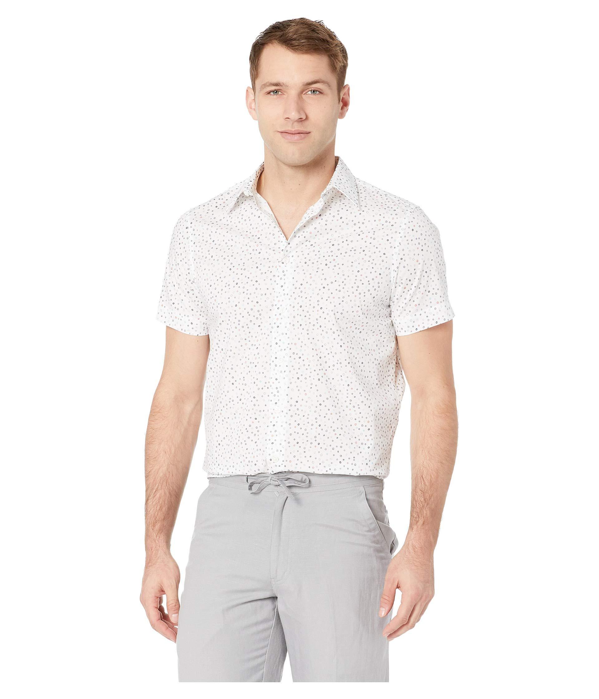 Lyst - Perry Ellis Stretch Geo Print Shirt in White for Men