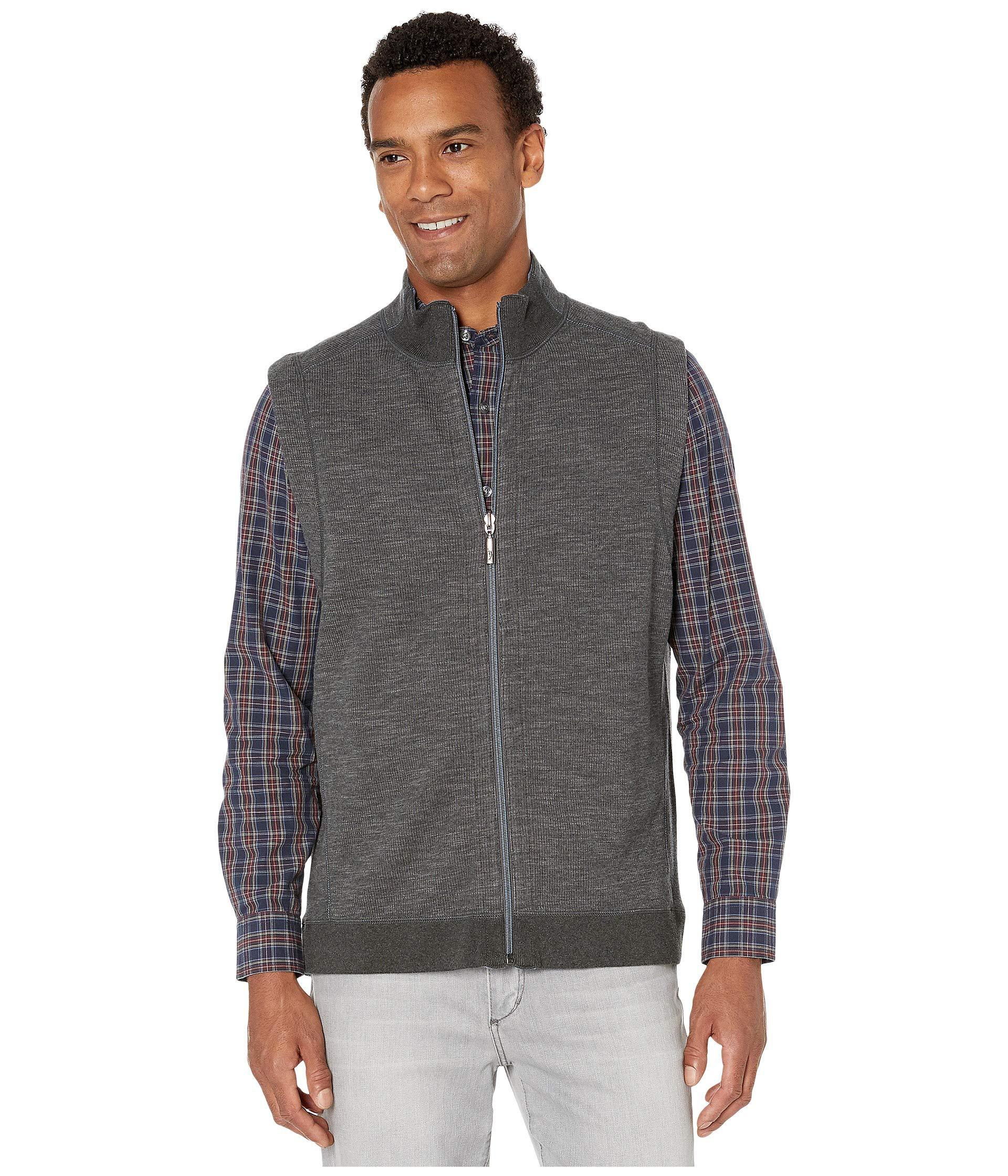 Tommy Bahama Cotton New Flipsider Fullzip Reversible Vest in Pewter