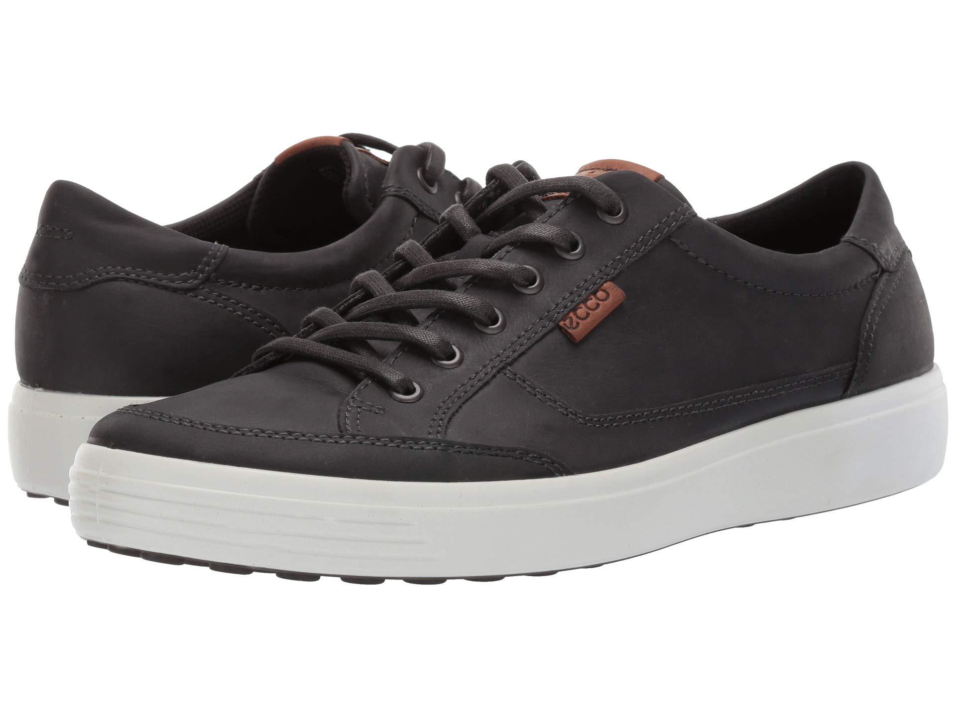 Ecco Leather Soft Retro Sneaker in Black for Men - Lyst