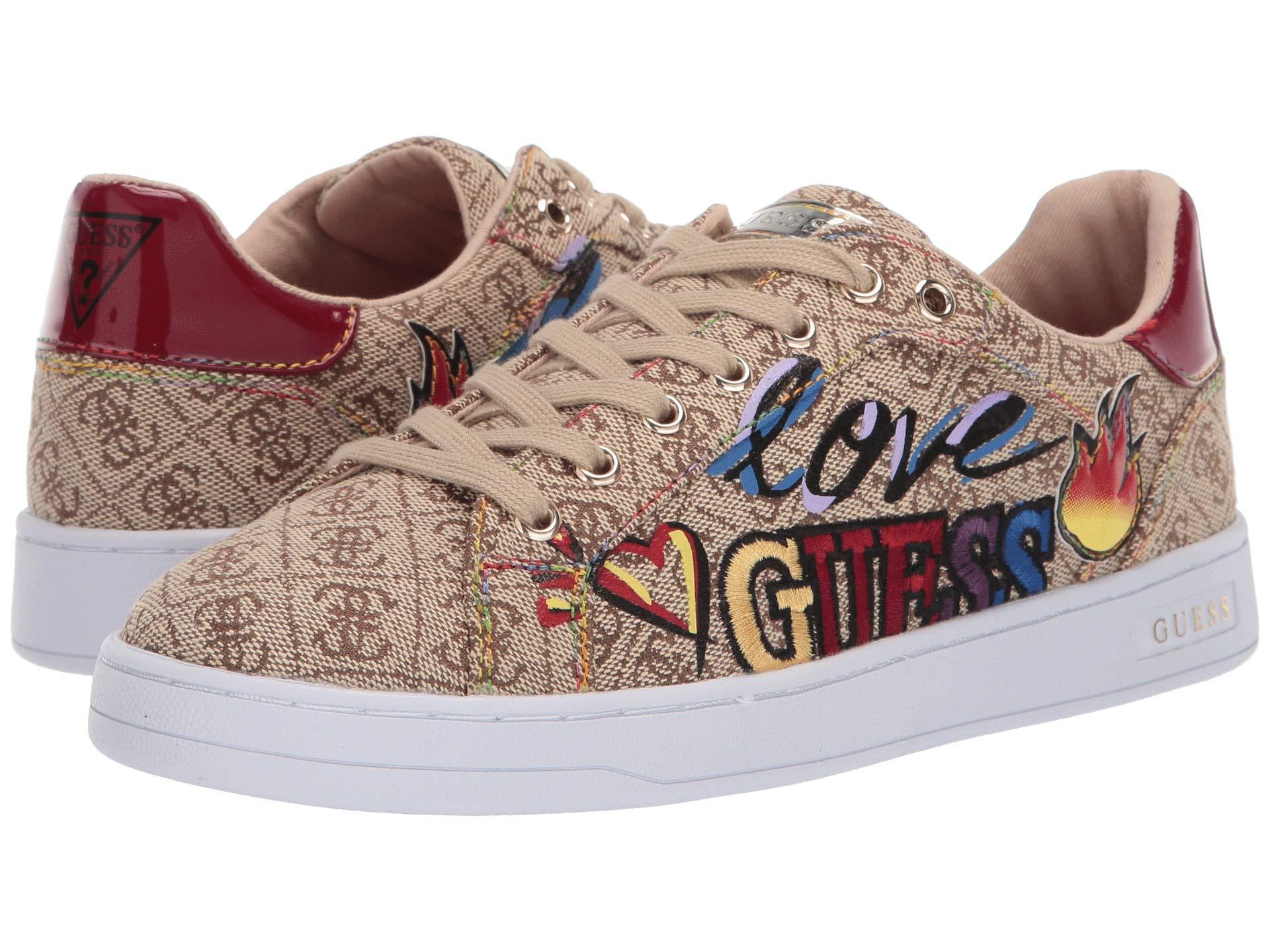 brown guess sneakers