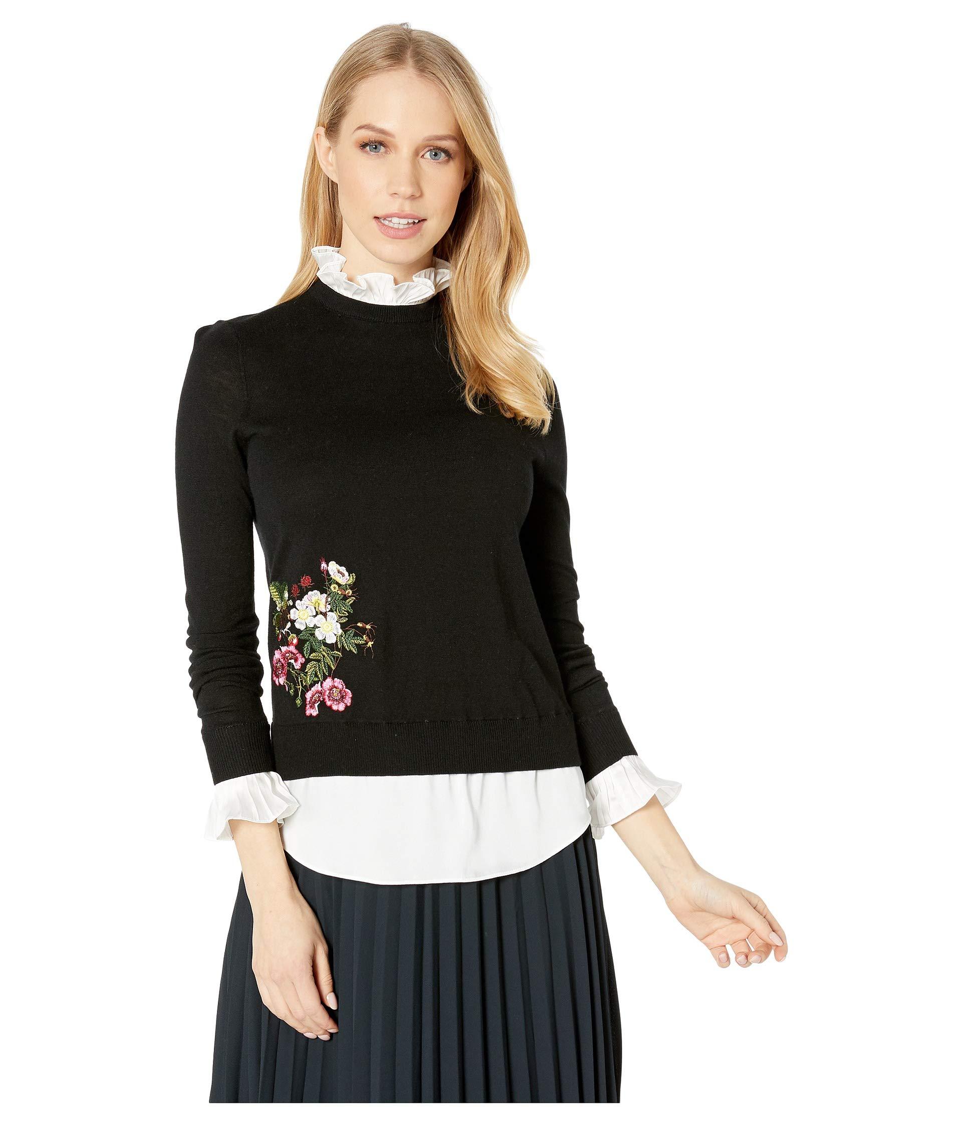 Lyst Ted Baker Syamata Oracle Mock 2piece Sweater in Black