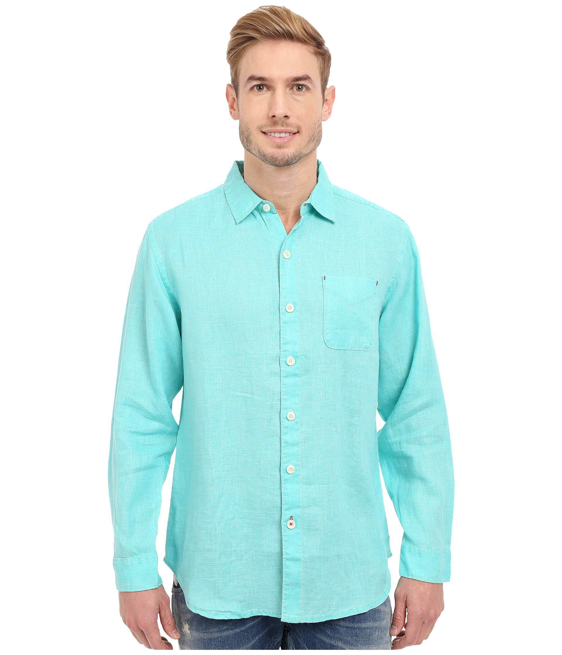 Tommy bahama Sea Glass Breezer Long Sleeve Shirt in Blue for Men | Lyst