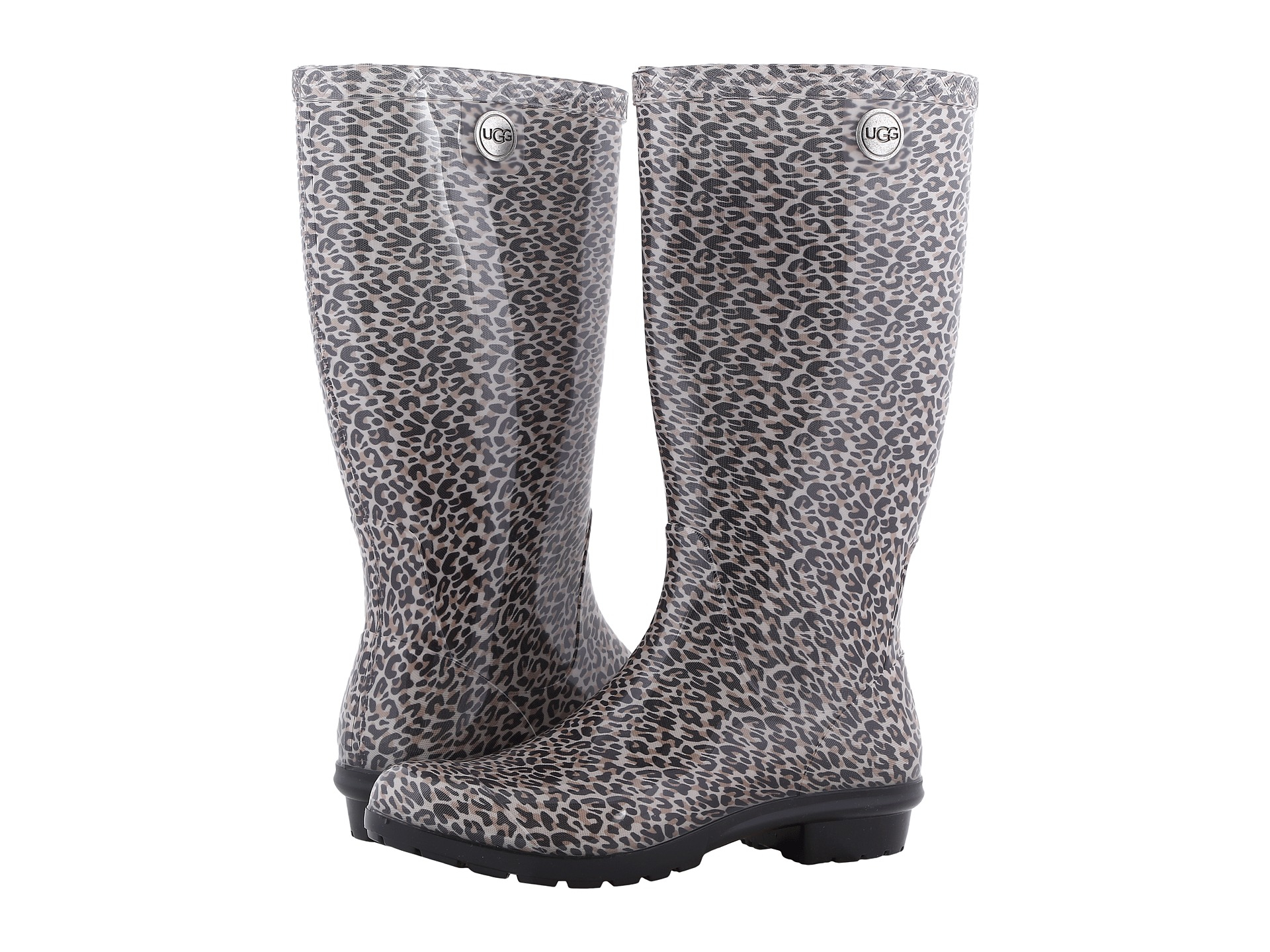 Ugg Shaye Leopard-print Rain Boot in Black - Save 27% | Lyst