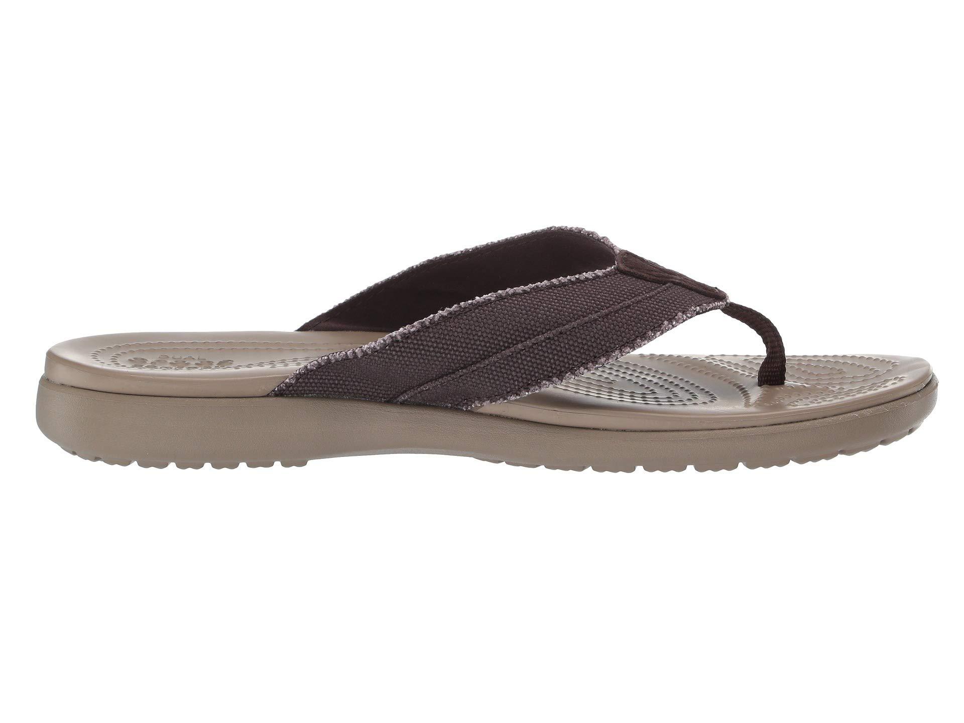 Crocs™ Santa Cruz Canvas Flip (black/slate Grey) Men's Sandals in Gray ...