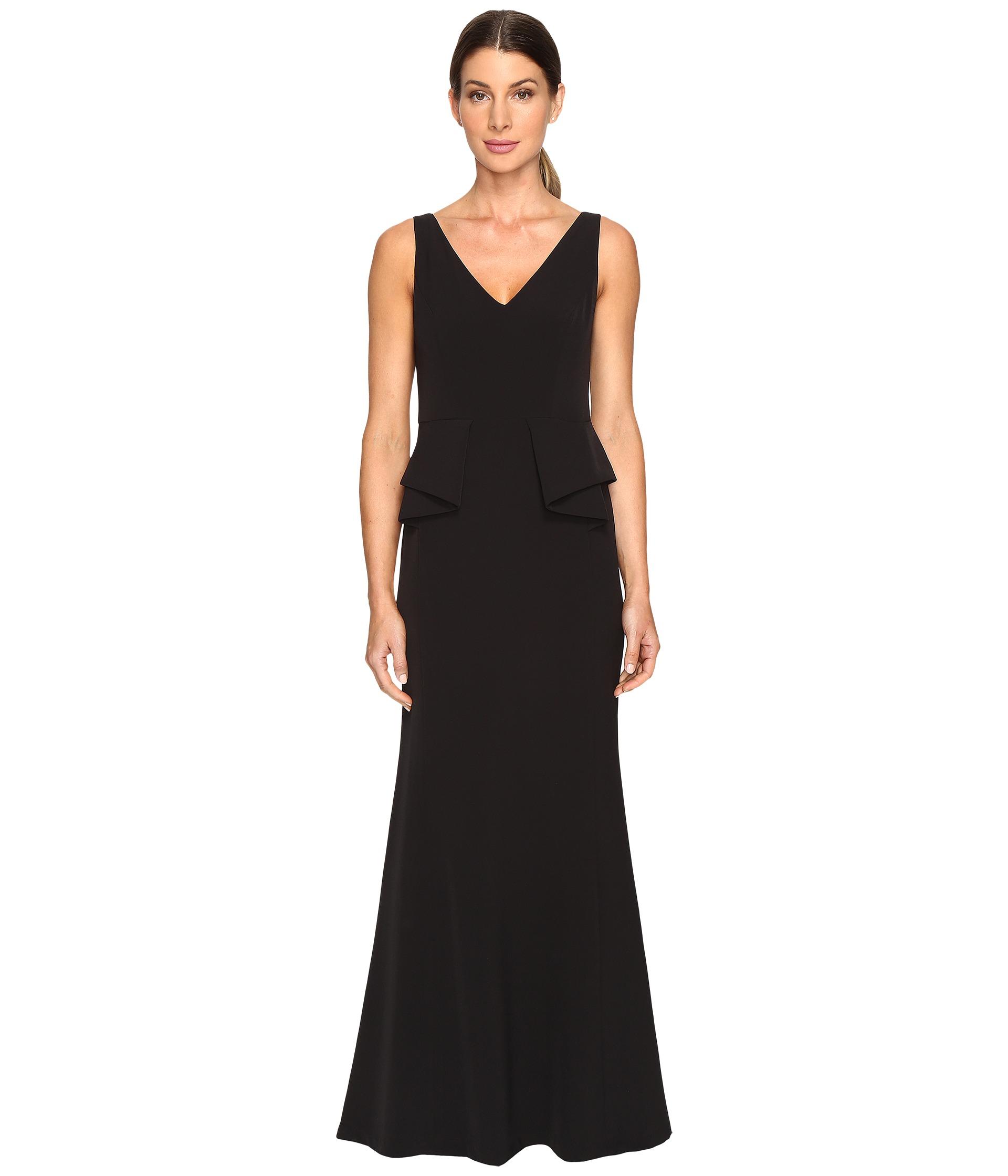 aidan by aidan mattox strapless slit crepe gown