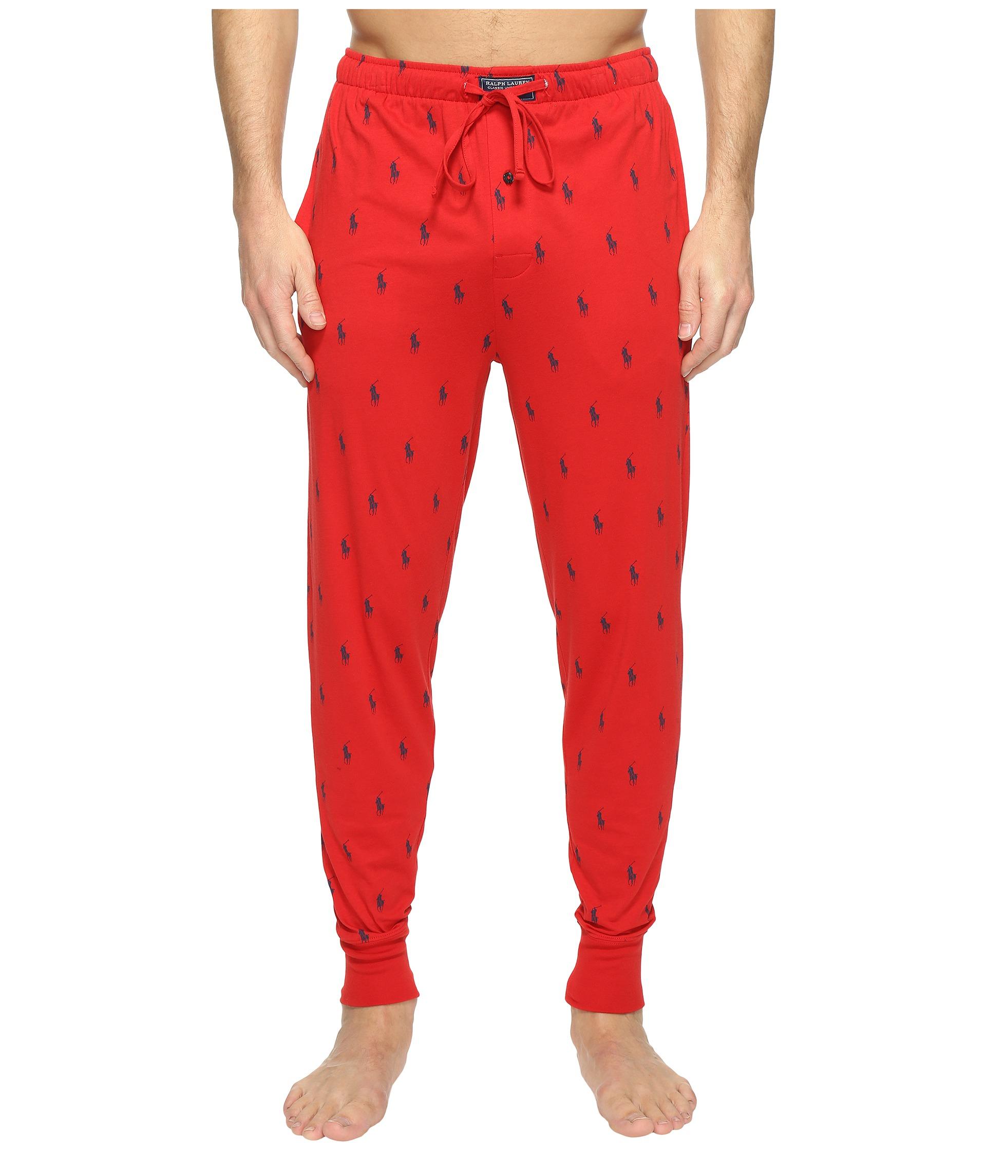 Polo ralph lauren All Over Pony Player Knit Jogger in Red for Men | Lyst
