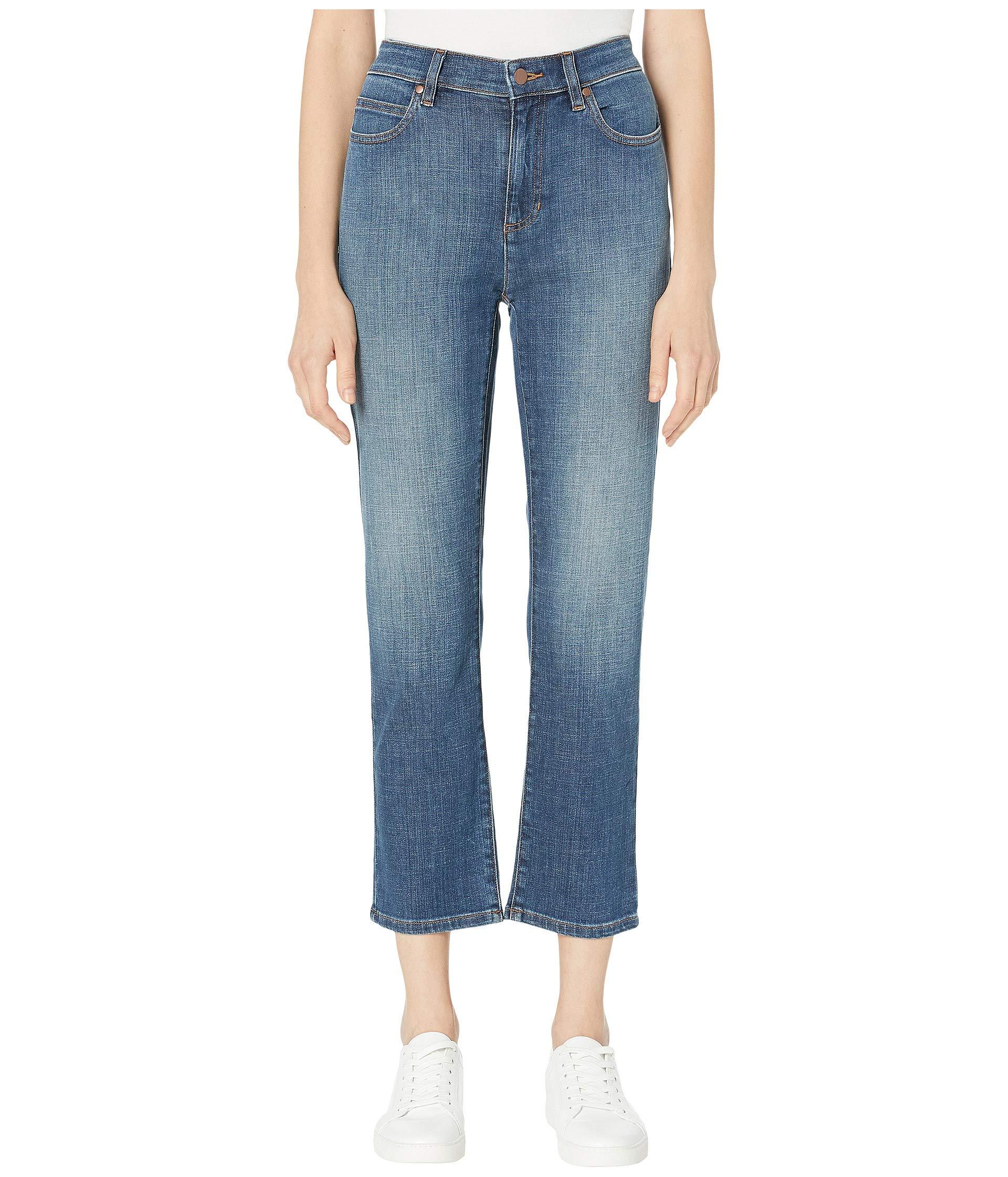 Eileen Fisher Organic Cotton Stretch Denim High-waisted Straight Ankle ...