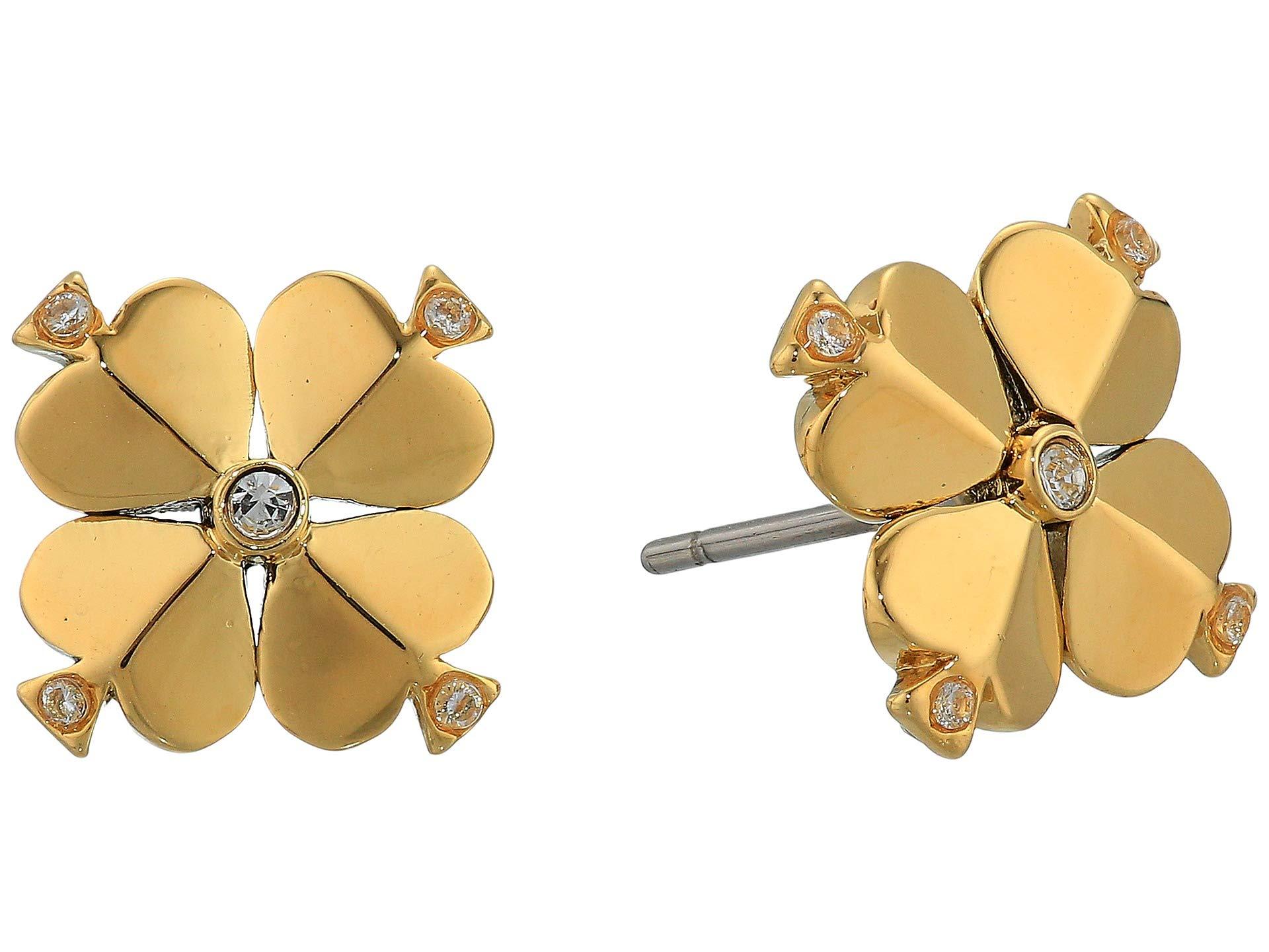 Kate Spade Legacy Logo Spade Flower Studs Earrings in Gold (Metallic