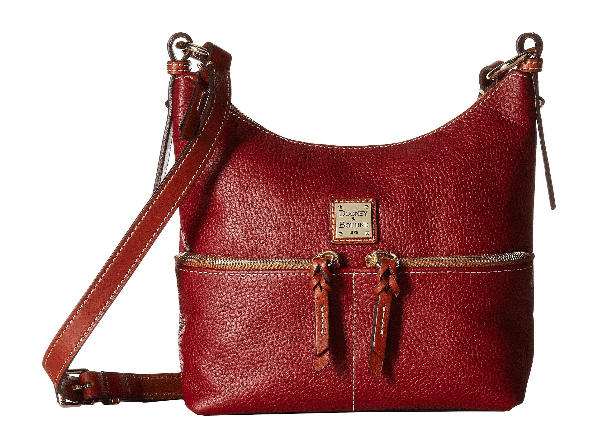 Lyst Dooney Bourke Pebble Alyssa Crossbody Tangerine Tan Trim View Fullscreen