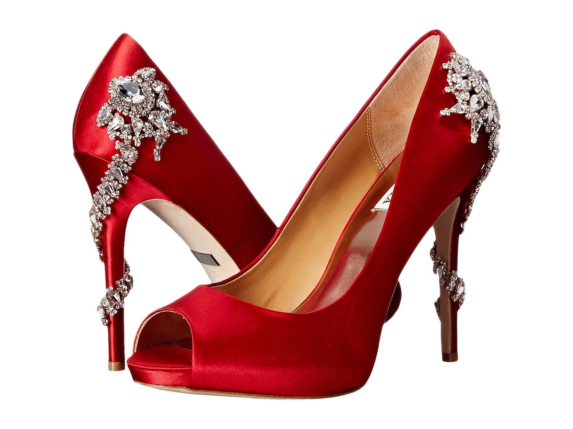 Lyst - Badgley Mischka Royal (red Satin) High Heels in Red