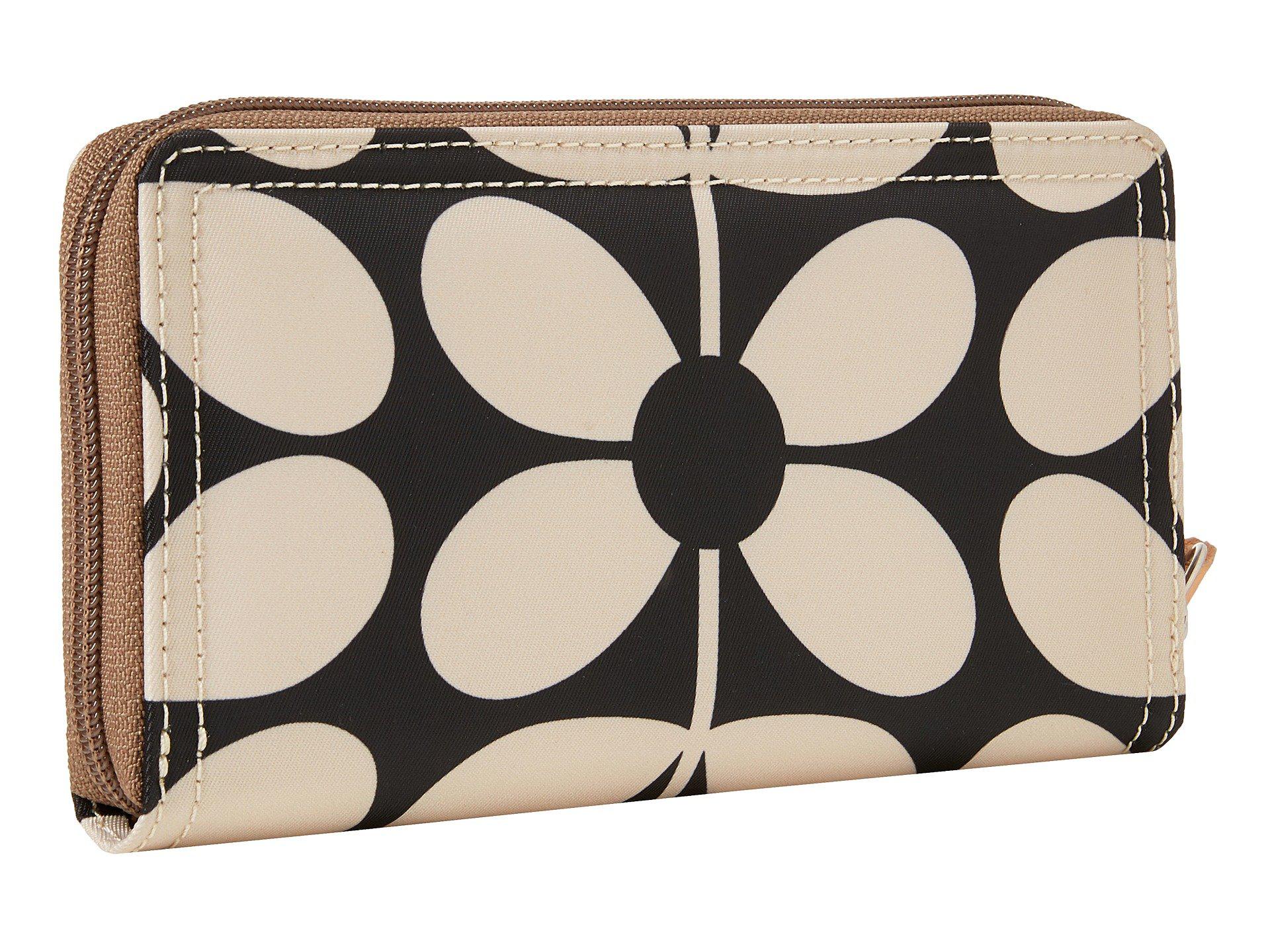 Lyst Orla Kiely Sixties Stem Nylon Zip Wallet Charcoal Blue Gallery