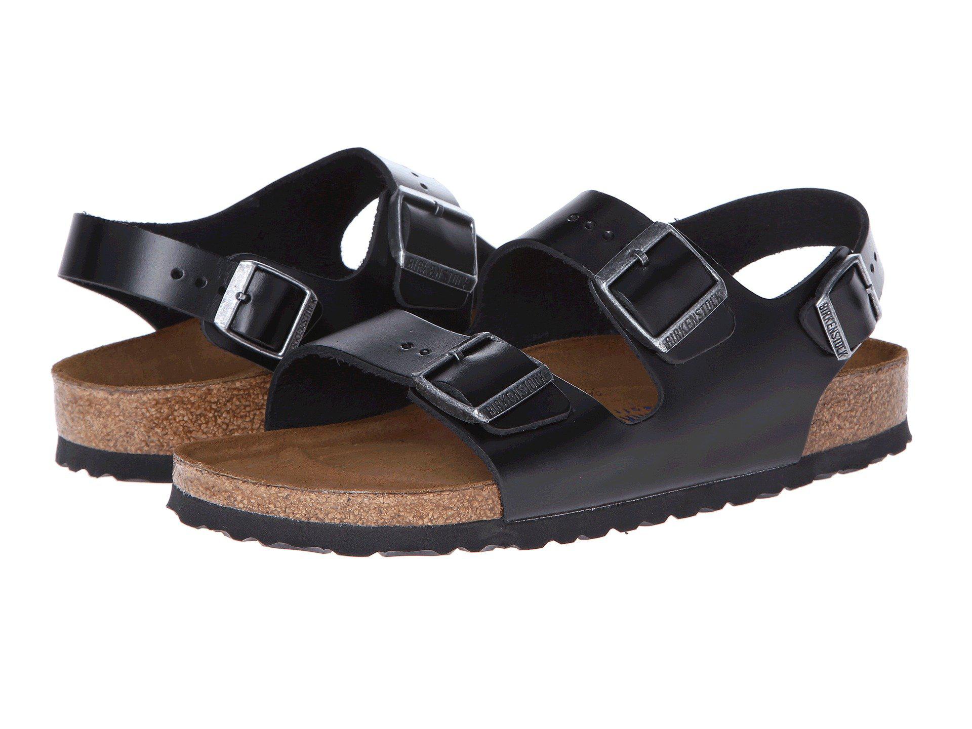 Lyst - Birkenstock Milano - Leather Soft Footbed (unisex) In Black ...