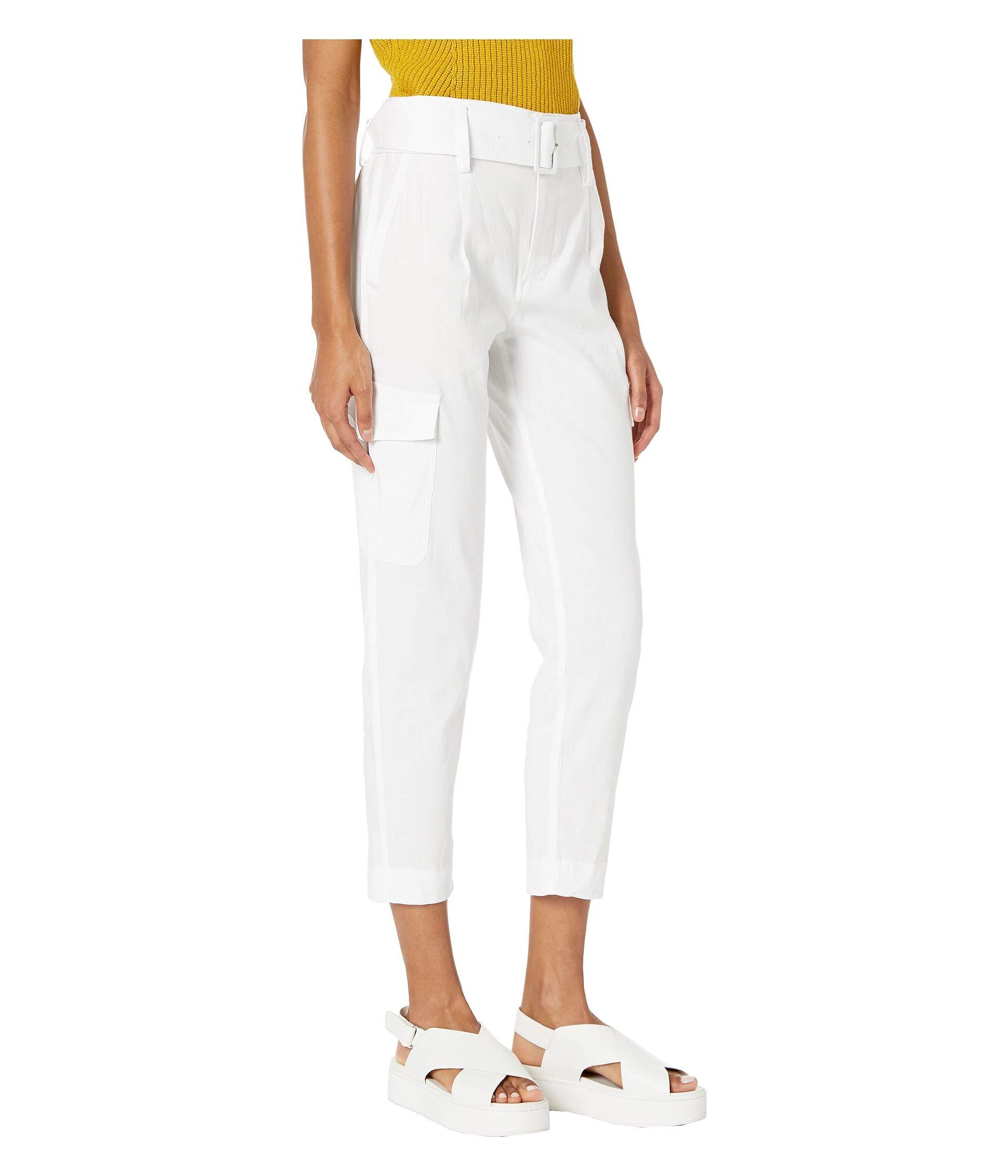 Vince Belted Linen Pants (optic White) Women's Casual Pants in White - Lyst