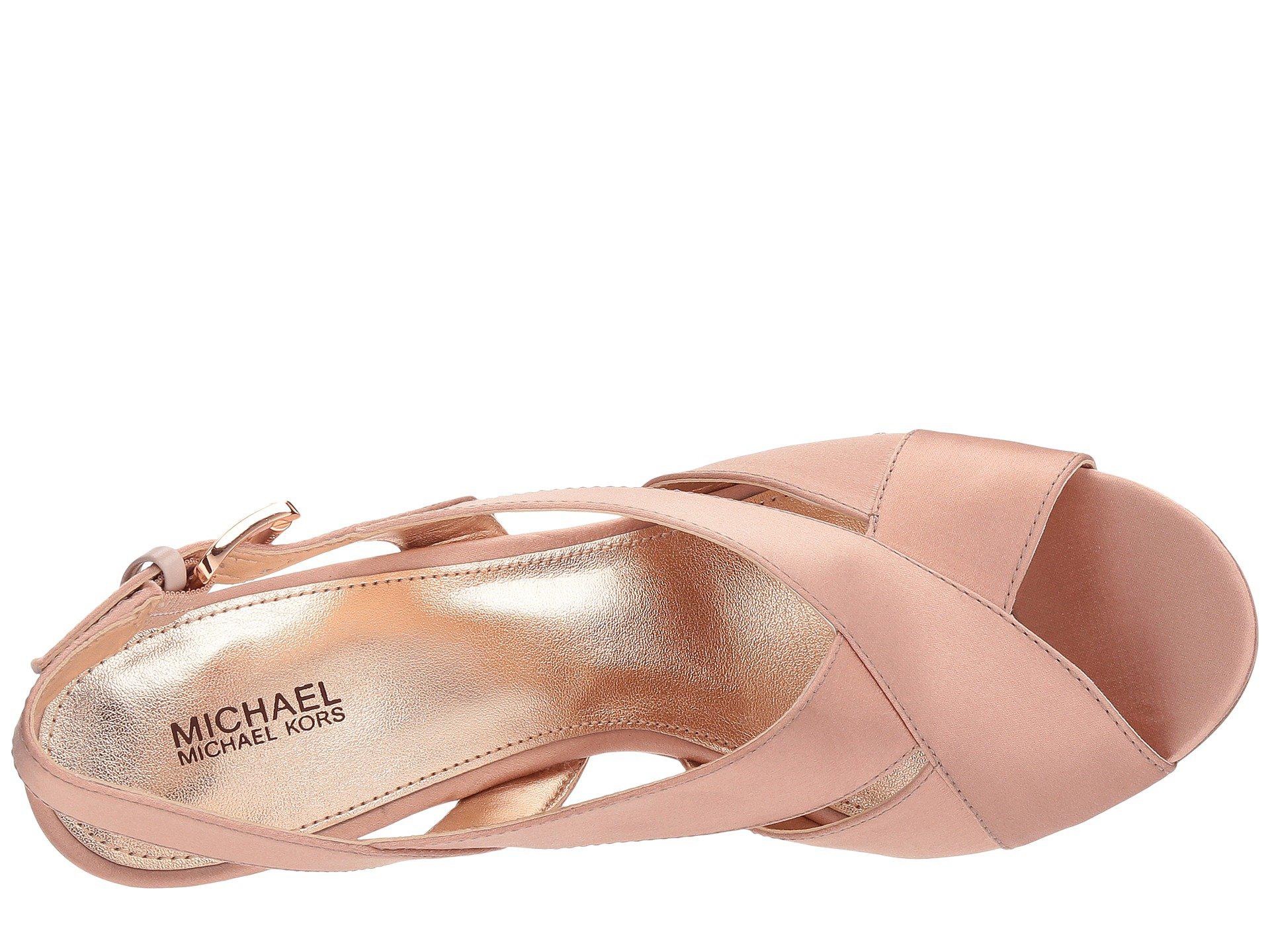 MICHAEL Michael Kors Suede Becky Sandal (soft Pink Satin) Dress Sandals - Lyst
