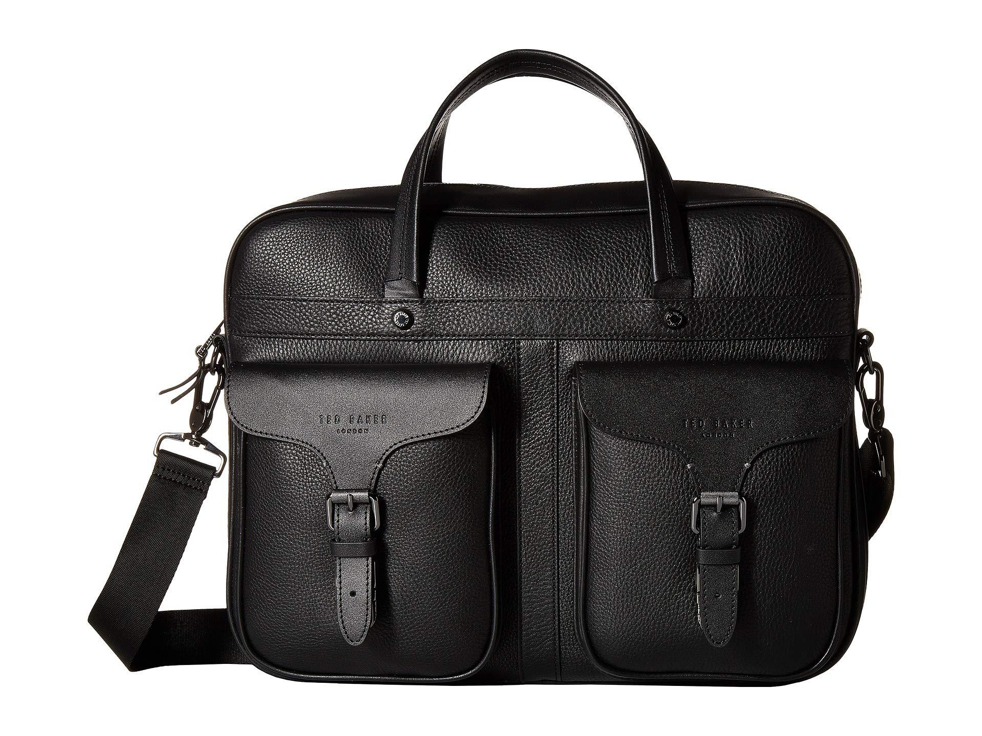 Lyst - Ted Baker Forsee Fashion Leather Document Bag (black) Briefcase ...