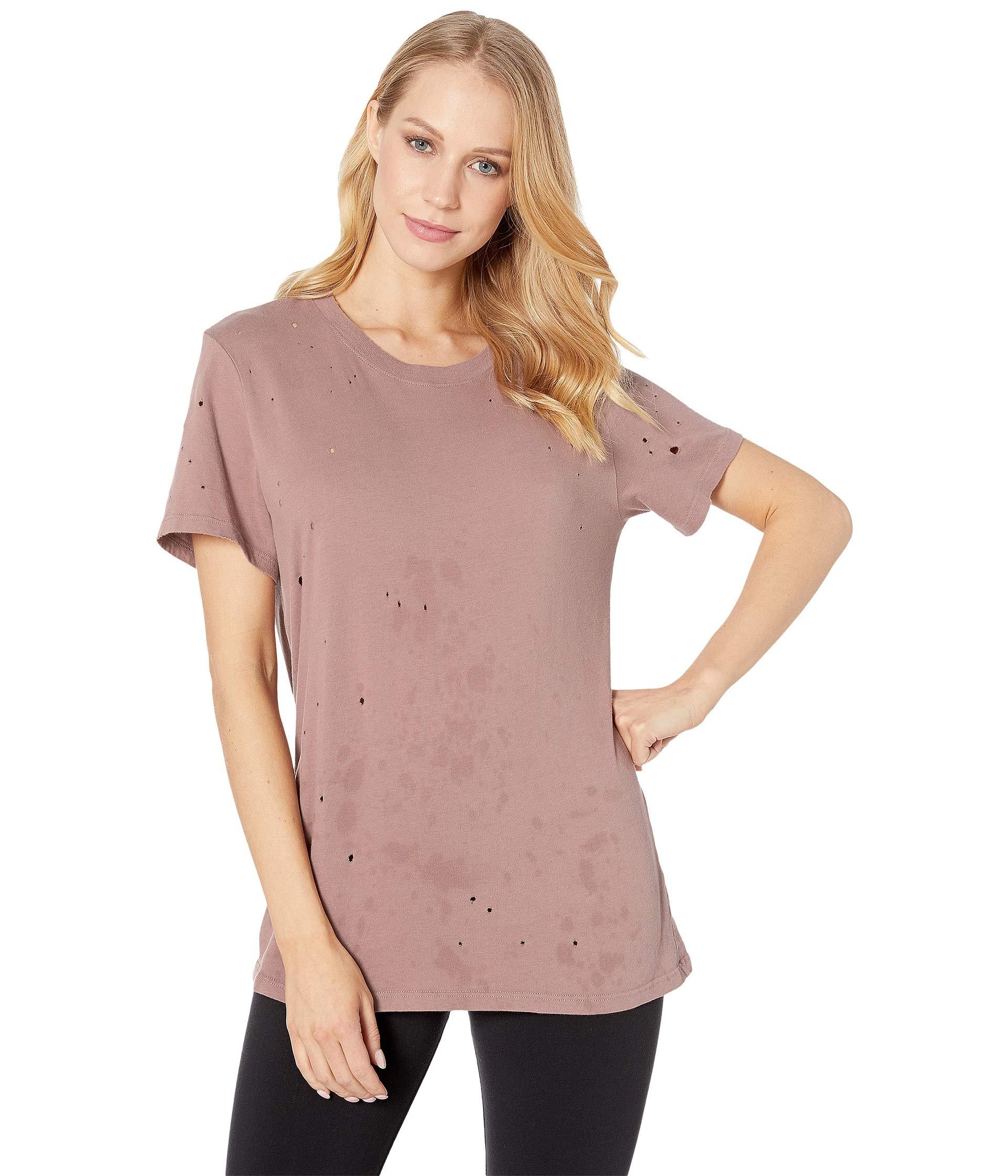 Alo Yoga Ripped Tshirt (black) Women's Workout in Pink Lyst