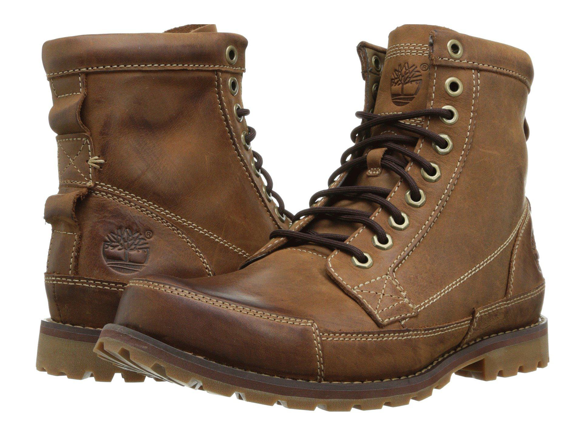 Timberland Men/'s Earthkeepers Original Leather 6 Inch Boots Red Brown Burnished