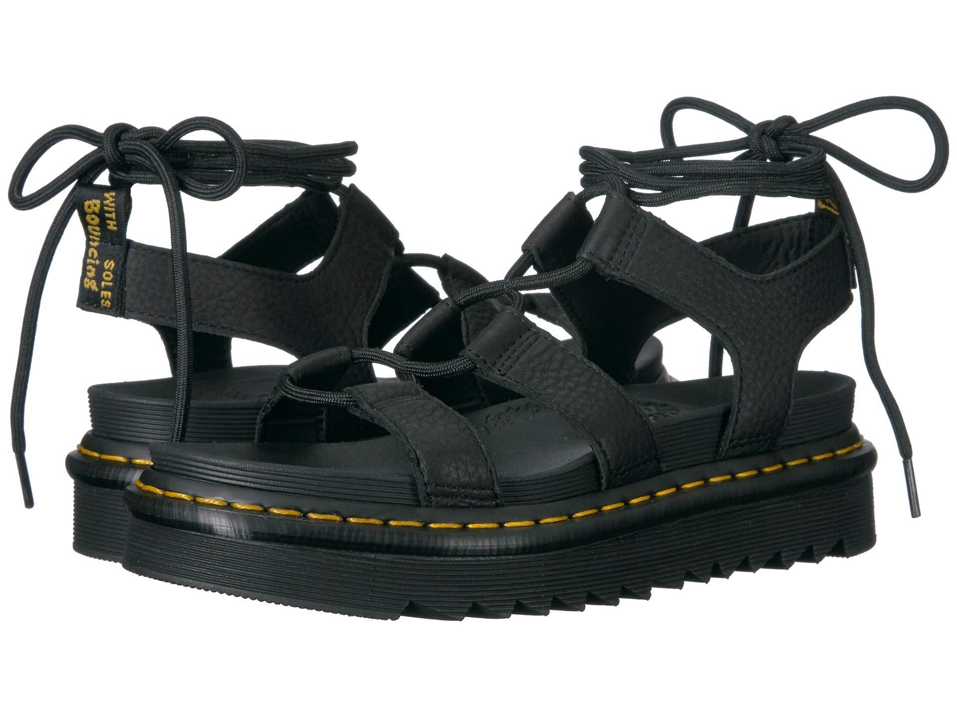 Dr. Martens Leather Nartilla Gladiator Sandals in Black - Lyst