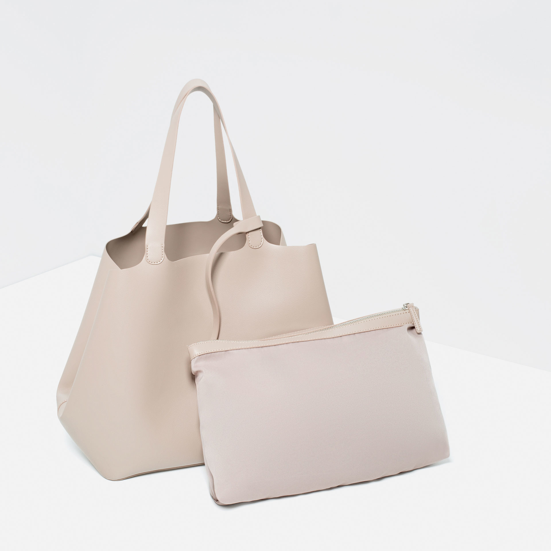 Zara Tote Bag Grey zara contrasting tote bag in gray lyst Zara Tote Bag Grey zara contrasting tote bag in gray lyst