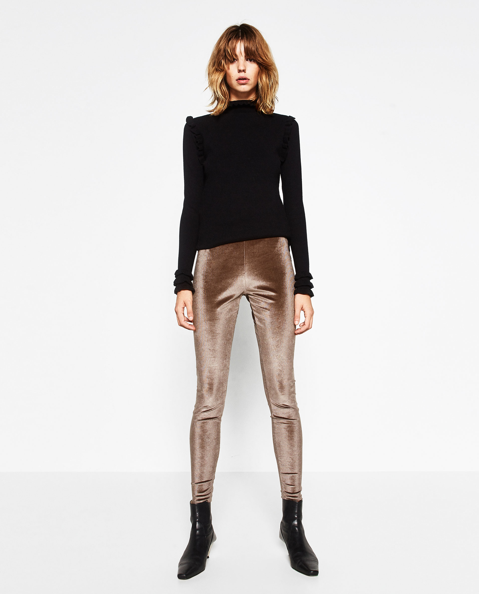 zara velvet in brown lyst zara velvet in brown lyst