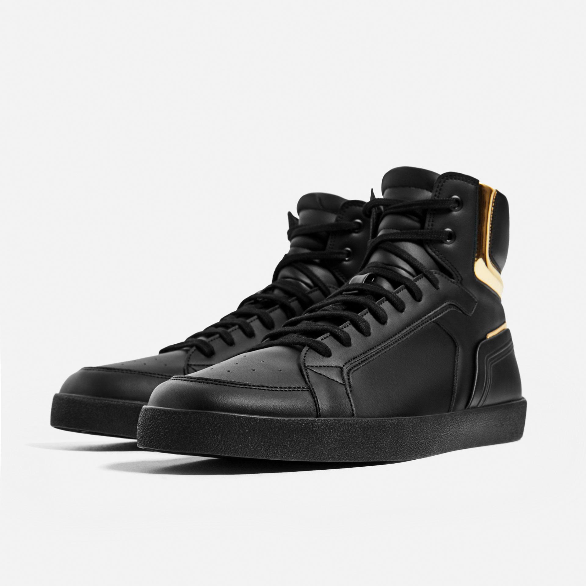 black and gold mens sneakers zara black and gold high top sneakers for lyst black and gold mens sneakers zara black and gold high top sneakers for lyst