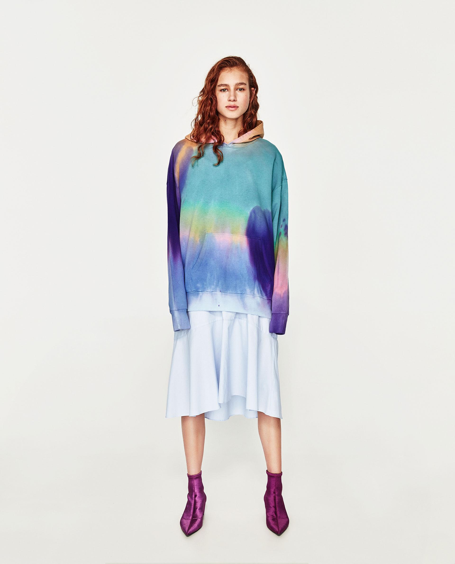 Zara Tie Dye Sweatshirt in Blue Lyst